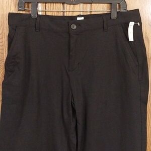 The GAP NWT Women's Knit Wide Leg Pants Trousers Size 14R Black High-Rise ZipFly